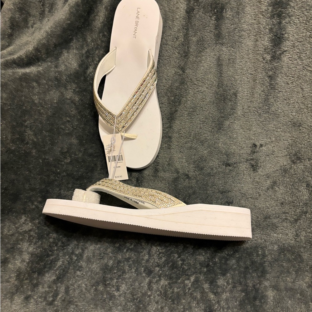 Lane Bryant white Sandles with heel never worn
